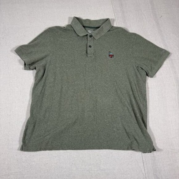 Other - Disney Parks Star Wars Boba Fett Polo Shirt Mens XL Green 100% Cotton Golf